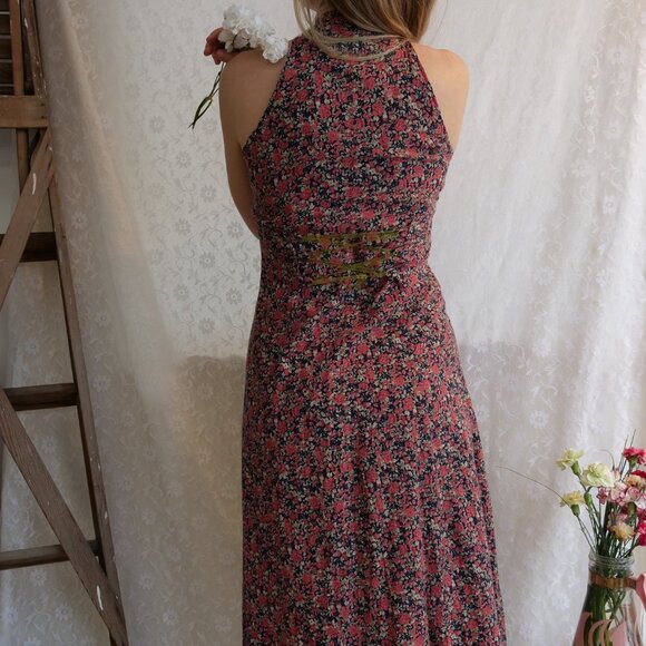 Vintage Retro 1990s Cottage Core Dress Ladies XS S 100% Rayon - Picture 6 of 9